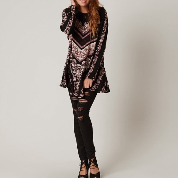 Free People Smooth Talker Printed Tunic in Black - Picture 3 of 6